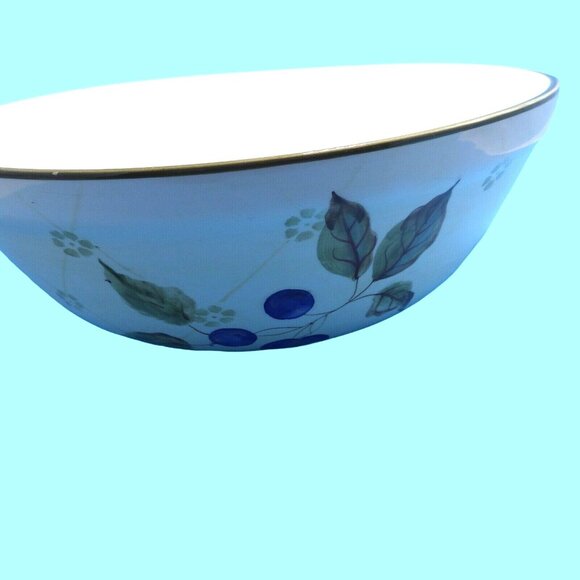 Zrike Large Fruit Bowl Farmhouse Handpainted Shabby Distressed Apple Berry Acorn - Picture 5 of 11